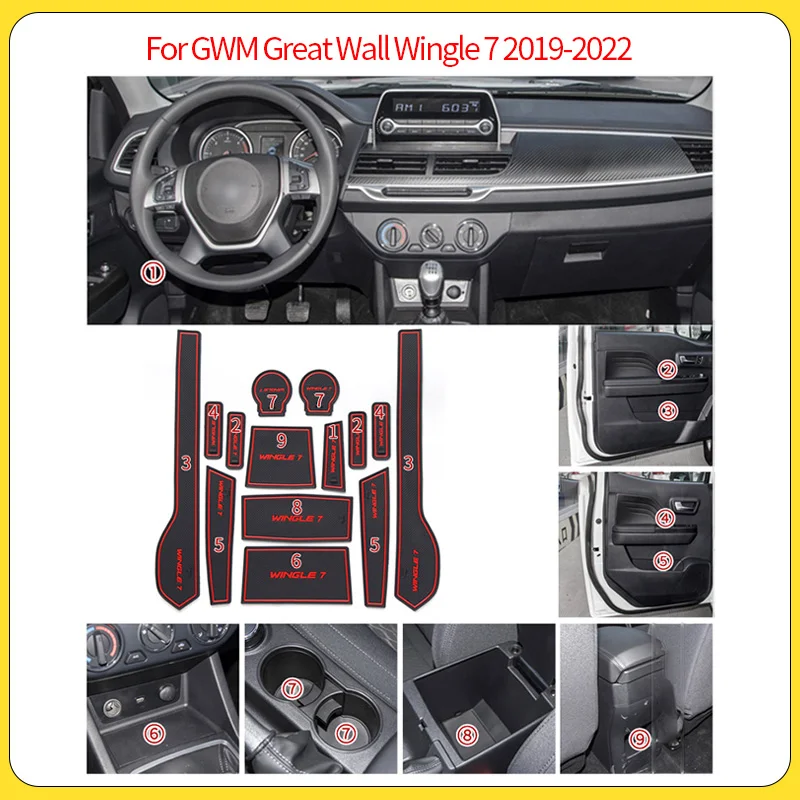 Door Slot Gasket For GWM Great Wall Wingle 7 2019-2022 Non-slip And Scratch-resistant Wear-resistant Interior Accessories