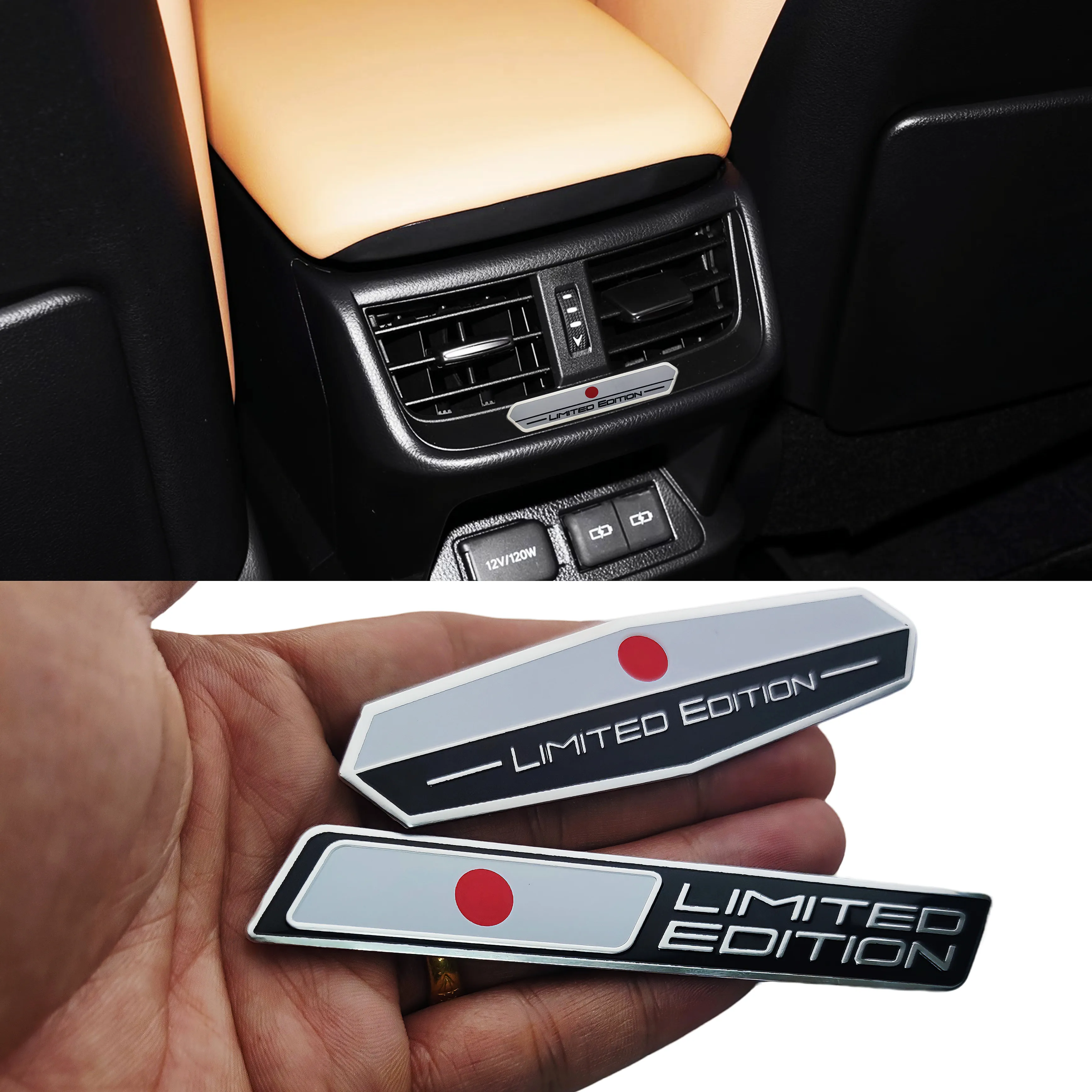 Etiqueta engomada del emblema de la bandera japonesa de aluminio de edición limitada para automóviles y motocicletas accesorios decorativos del cuerpo Interior del coche
