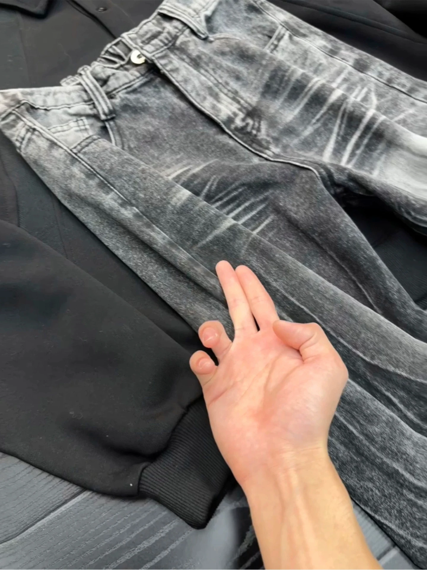 Retro Bamboo Node Lightning Pattern Flared Jeans Men's Fleece Lined High Waist Extended Length American High Street Knife Pants