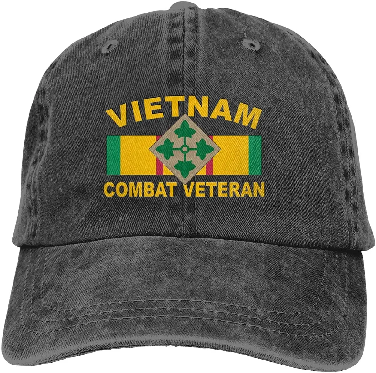 4th Infantry Division Vietnam Combat Veteran Adjustable Baseball Cap Dad Hat Trucker Cap