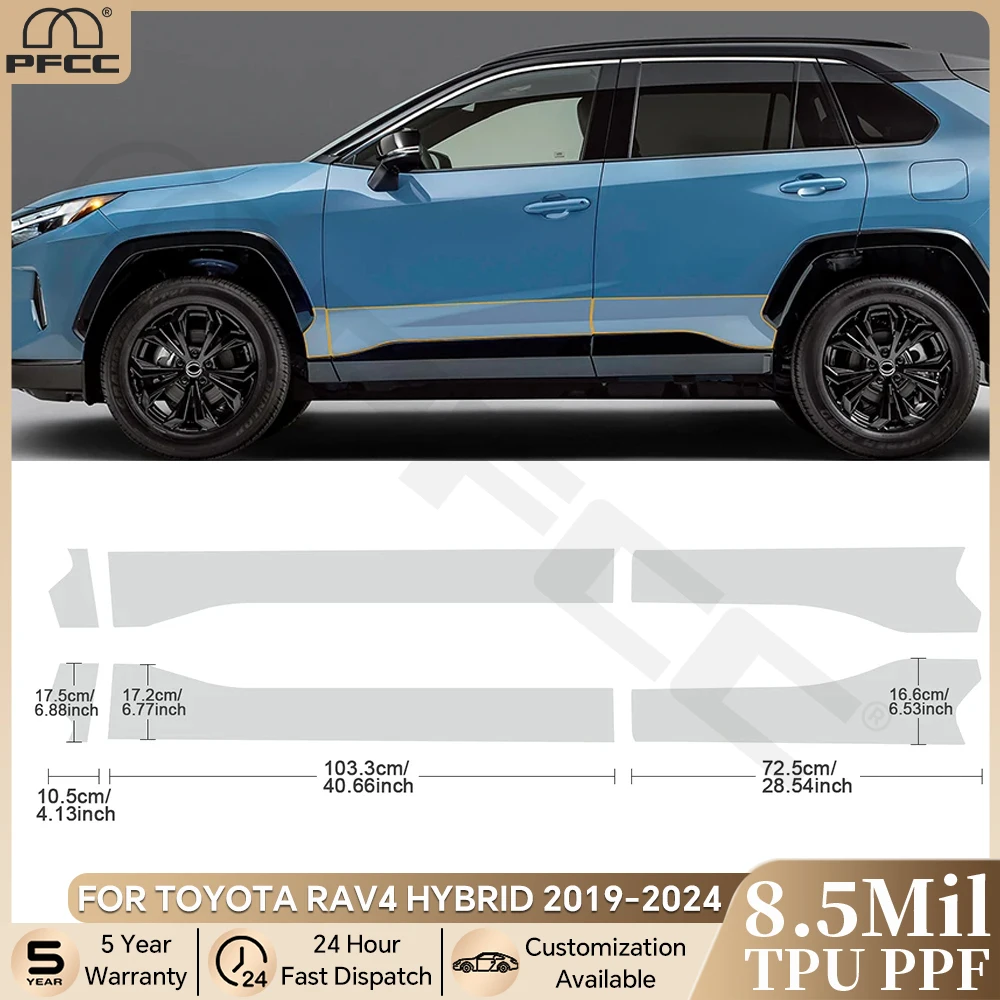 

Car Headlight Rearview Door Triangle TPU Paint Protection Film For TOYOTA RAV4 HYBRID 2019-2024 PPF Anti-scratch Clear Kit
