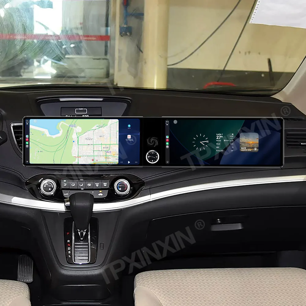 Для Honda CR-V 2012-2016: Автомагнитола Android Auto Carplay, мультимедийный центр для пассажиров, 8+128 ГБ, DSP, 24,6-дюймовый двойной экран