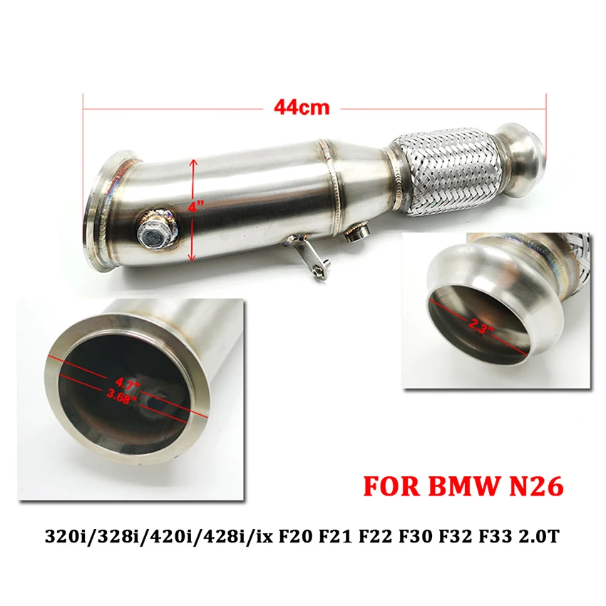 

Приемная труба для BMW N26 320i/328i/420i/428i/Ix F20 F21 F22 F30 F32 F33 2.0T, аксессуары для автомобильного двигателя, безкатевая выхлопная система, нижняя труба