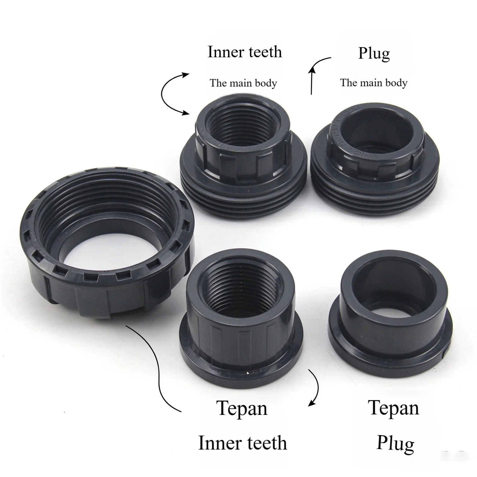 PVC Female Thread Union UPVC Internal Thread Union Single Double Side 1/2 to 4 Inch