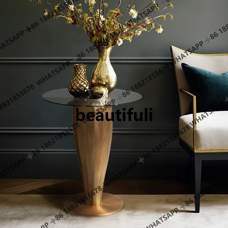 European wrought iron coffee table style coffee table retro metal tripod round edge table