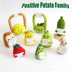 Positive Energy Potato Cheerup Pocket Hug Handmade Plush Knitting Wool Kawaii Potatoes Doll Home Room Miniature Decoration