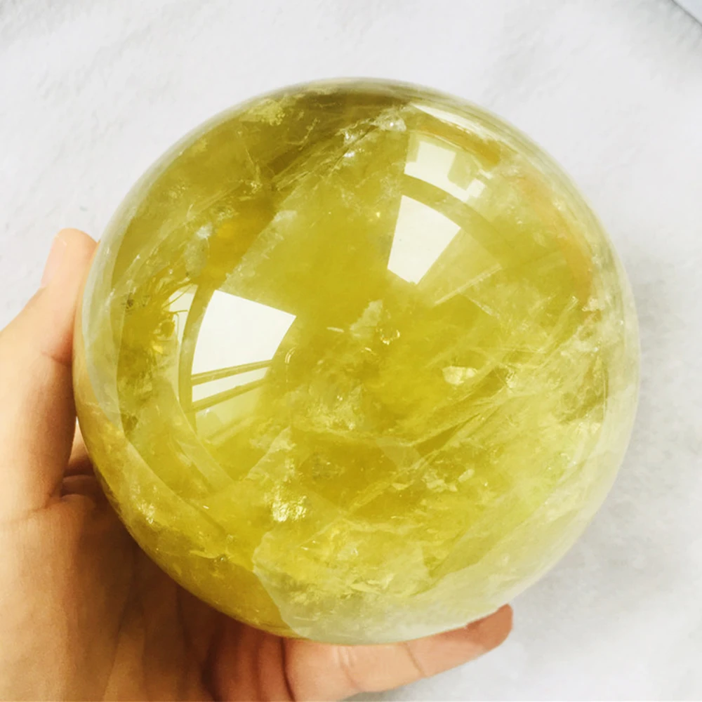 Natural Crystal Citrine Ball Quartz Massage Polished Reiki Healing Exquisite Room Decor Ore Souvenirs Crystal Sphere Ball 4-7cm