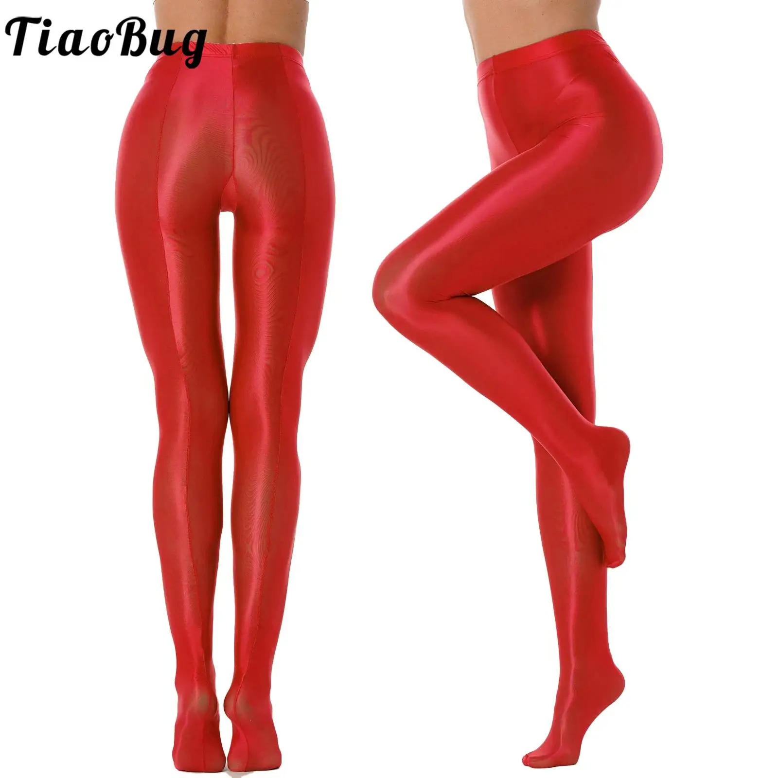 

Women Glossy Tights Pantyhose Fashion High Waist Footed Leggings Stockings for Ballet Dance Gymnastics Workout Sports Trousers