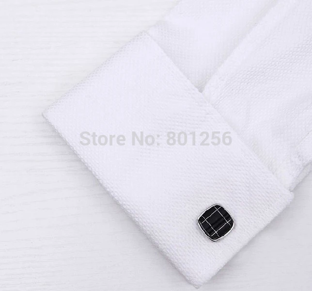   Stone Cufflinks Black Color Square Stone Design Hotsale Copper Material Cufflinks whoelsale&retail