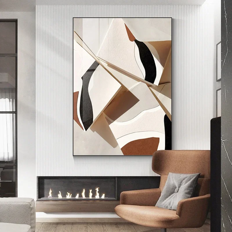 Modern abstract Nordic style decorative painting minimalist high sense atmosphere living room mural background wall mural