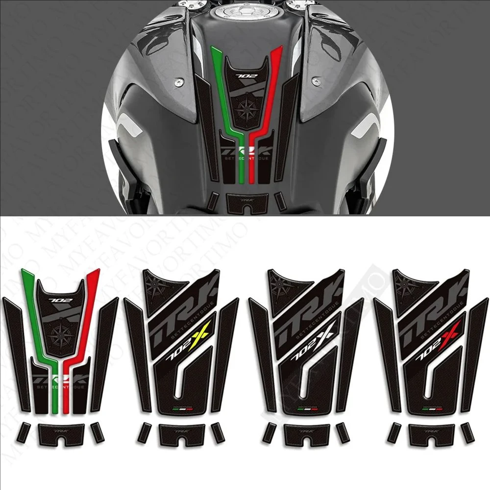 Motorcycle Accessories 3D Sticker Fuel Oil Side Tank Pad Protector Decals Kit For Benelli TRK 702 X 702X Adventure 2023 2024 byT