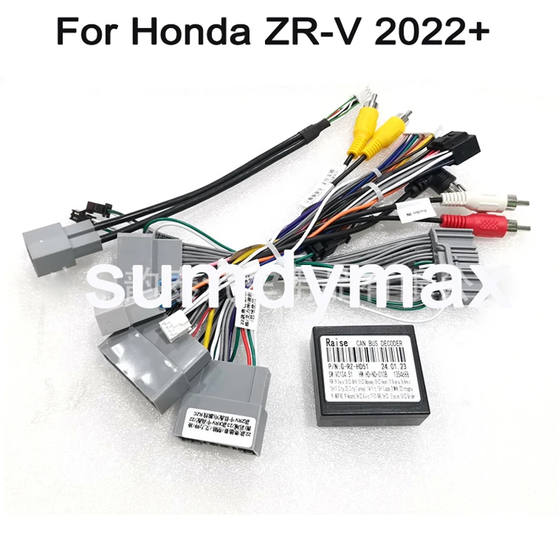 

Car 16pin Wiring Harness Adapter Decoder Android Radio Power canbus Cable For Honda ZRV ZR-V 2022 + car Radio Wiring Harness