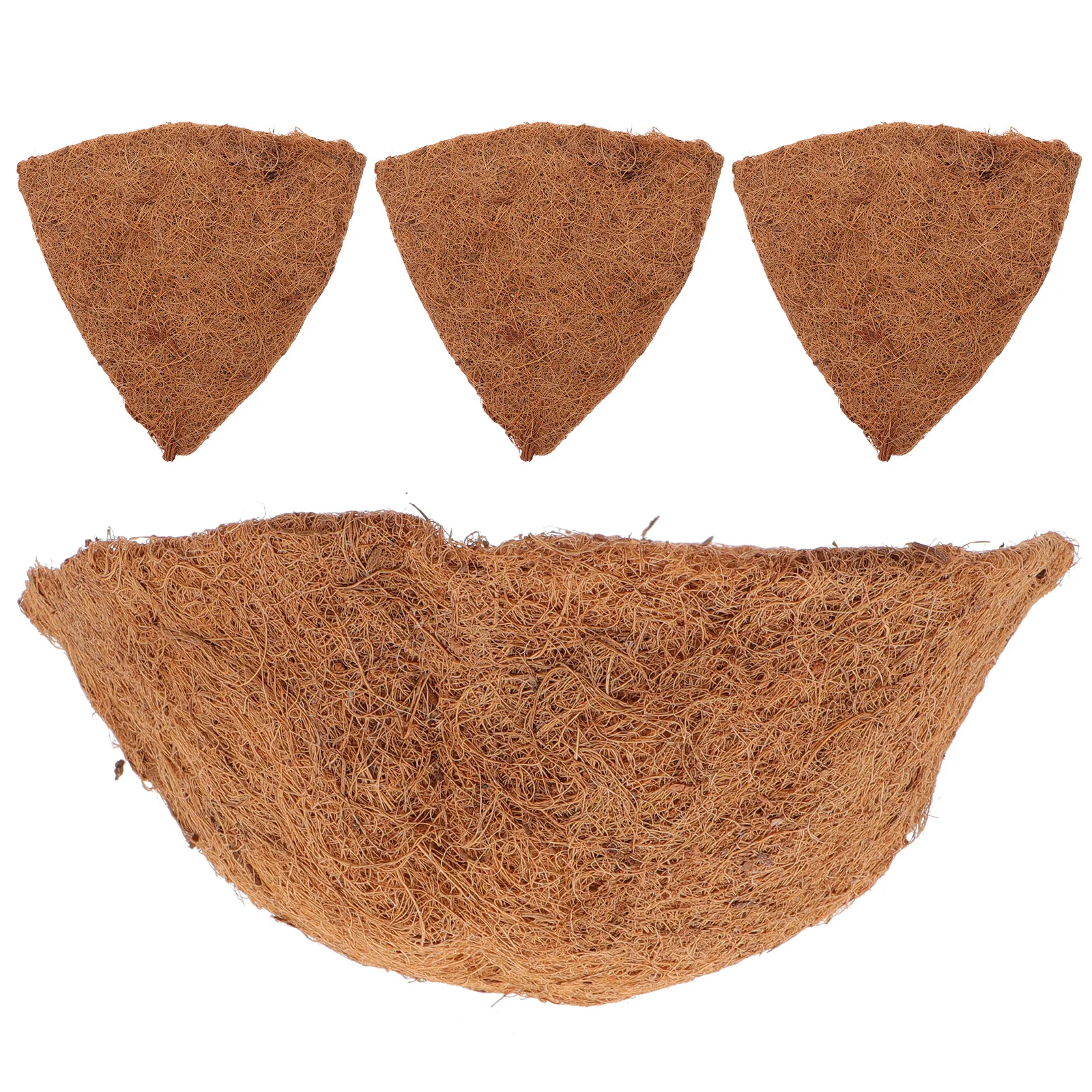 

4pcs Coconut Fiber Hanging Basket Durable For Planters Pot Liners Garden Decor Hydrophobic Flower Vegetable Liners