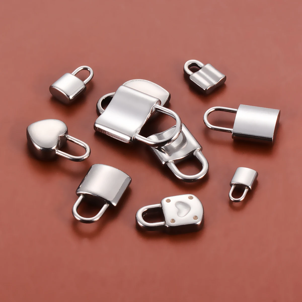 Wholsale 10pcs/lot Stainless Steel Lock Charm Fit Necklace Bracelet Padlock DIY Charm Pendant Jewelry Making