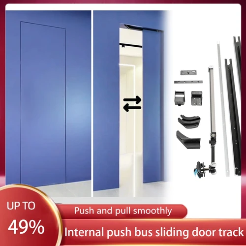 Rail de Porte Coulissante Invisible pour Chambre à Coucher, Accessoire à Poussée Interne pour Bus
