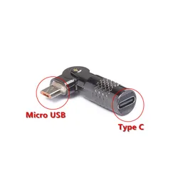USB Type-C Adapter 180 Degree Rotating Type C Female To Micro USB Male Connector Converter For Xiaomi Samsung Charger Data Cable
