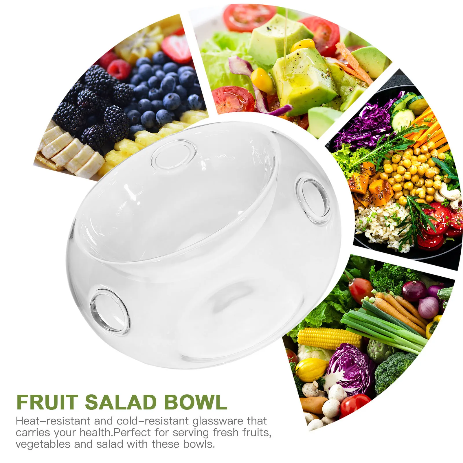 

Cold Food Buffet Server Flower Vases Decorative Clear Salad Bowl Candy Glass Containers