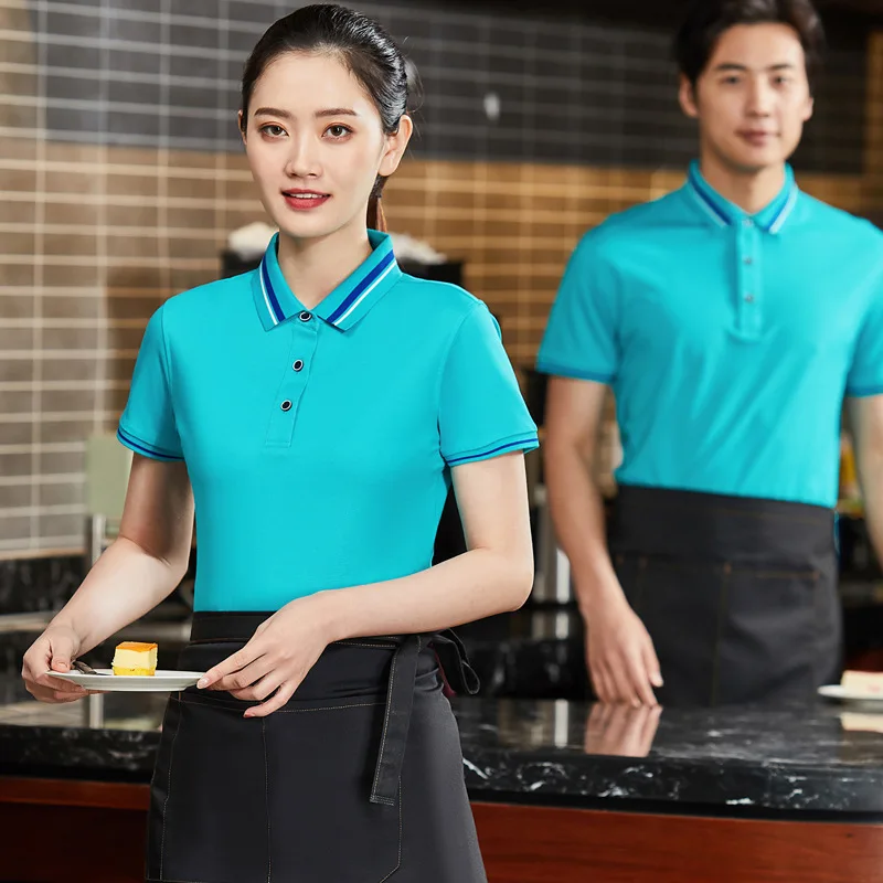 Enterprise Group Advertising T-shirt Milk Tea Barbecue Catering Service Employee Uniform Decoration 4S Auto Rep