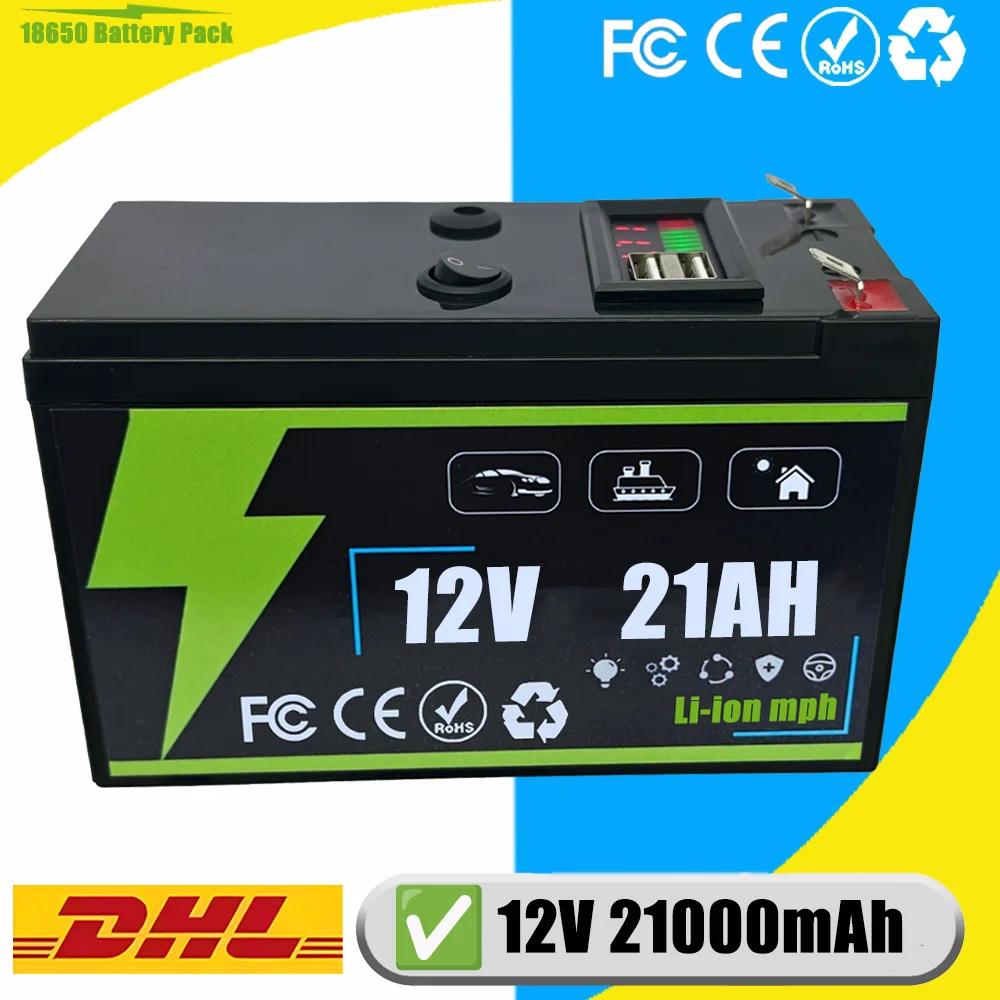 

21Ah 12V Lithium LiFePO4 Deep Cycle Battery, 4000+ Cycles Rechargeable Battery for Solar/Wind Power,Small UPS,Lighting,and More