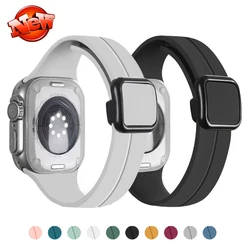 Magnetic Strap For Apple Watch Bands 44mm 45mm 49mm 40mm 41mm 42mm 38mm Silicone Bracelet iWatch Series 7 8 se 6 4 5 3 ultra 2 9