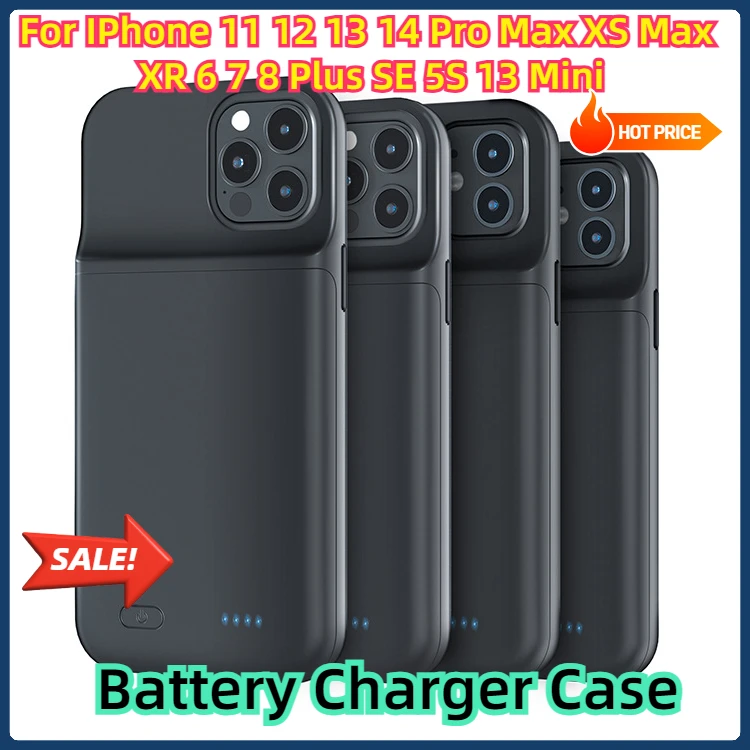 

Battery Charger Case Portable Power Bank Charging Cover Capa for IPhone 11 12 13 14 Pro Max XS Max XR 6 7 8 Plus SE 5S 13 Mini