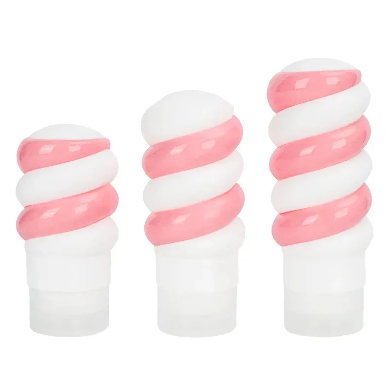 5 Pcs 50/70/100ml Portable Silicone Empty Soap Dispenser Cartoon Ice Cream Cactus Shape Refillable Liquid Storage Organizer