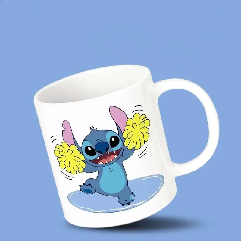 Disney Stitch Mug Bottle Coffee Mugs Cute Milk Mugs Creative Fashion Mugs Handle Childe Student Cartoon Water Cup 300ML