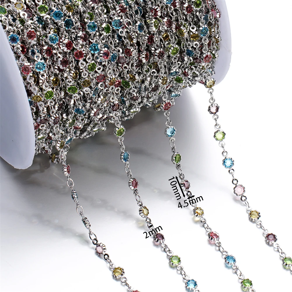 1 meter koperen ketting met kristallen kralen ketting DIY ketting armband voor sieraden maken benodigdheden