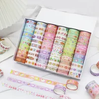 60roll Cartoon Kawaii Washi Tape Set Grid Scrapbooking Sticker Box DIY Masking Kid Japanese Stationery Embelishments for Crafts