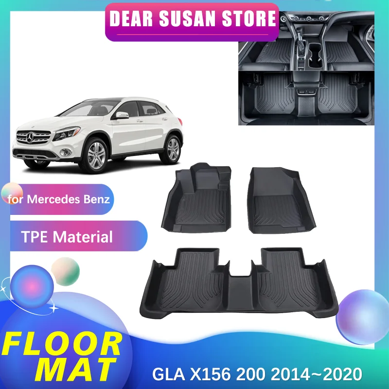 

Car Floor Pad for Mercedes Benz GLA X156 200 180 250 2014~2020 Carpet TPE Waterproof Full Cover Space Ttrunk Mat Rug Accessories