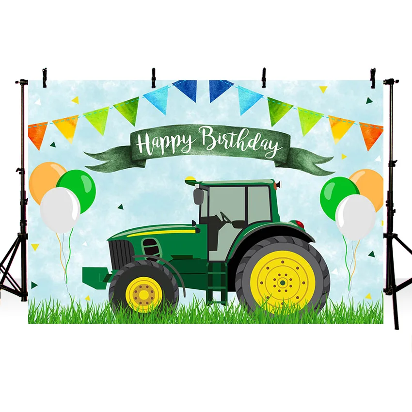 Mehofond شخصية الصبي عيد ميلاد خلفية حفارة البناء جرار شاحنة ديكور خلفيات للتصوير الفوتوغرافي استوديو فوتوكويد