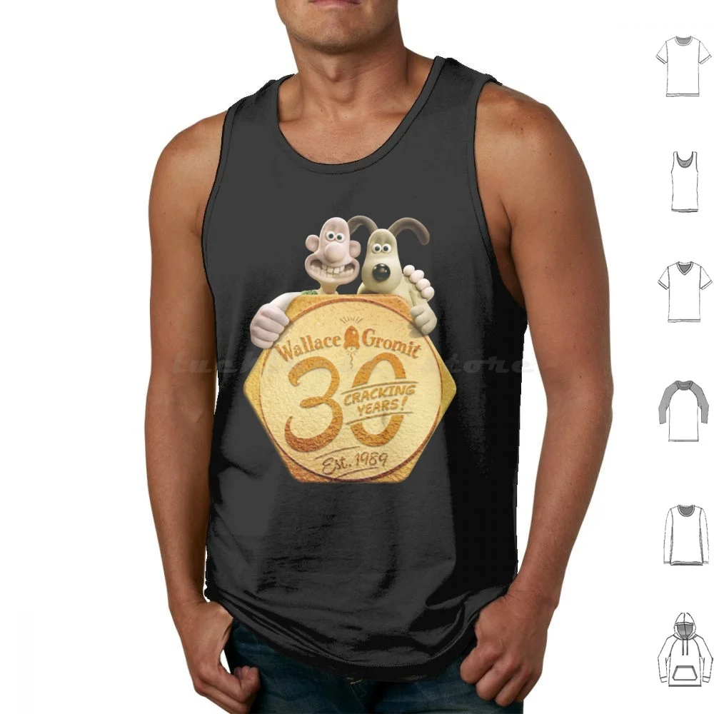 Most Liked Grom It Cartoon Tank Tops Print Cotton Gromit Wallace Funny Penguin Tv Shows Movie Animation Claymation Cartoon