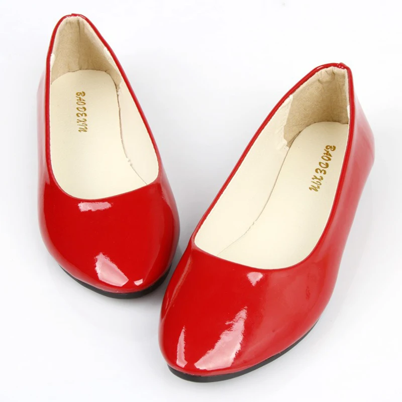 Woman Soft Sole Patent Leather Church Flats Lady Relax Party Red Pink New Shoes Female Solid Color Concise Formal Occasion Shoes