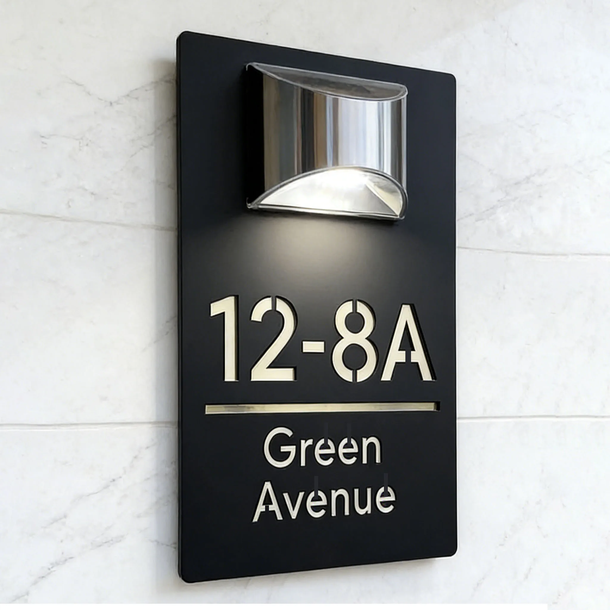 Personalized Solar House Number Outdoor Residential Street Sign Custom House Sign LED Solar Outdoor Lights 3D Cut Door Sign HOT