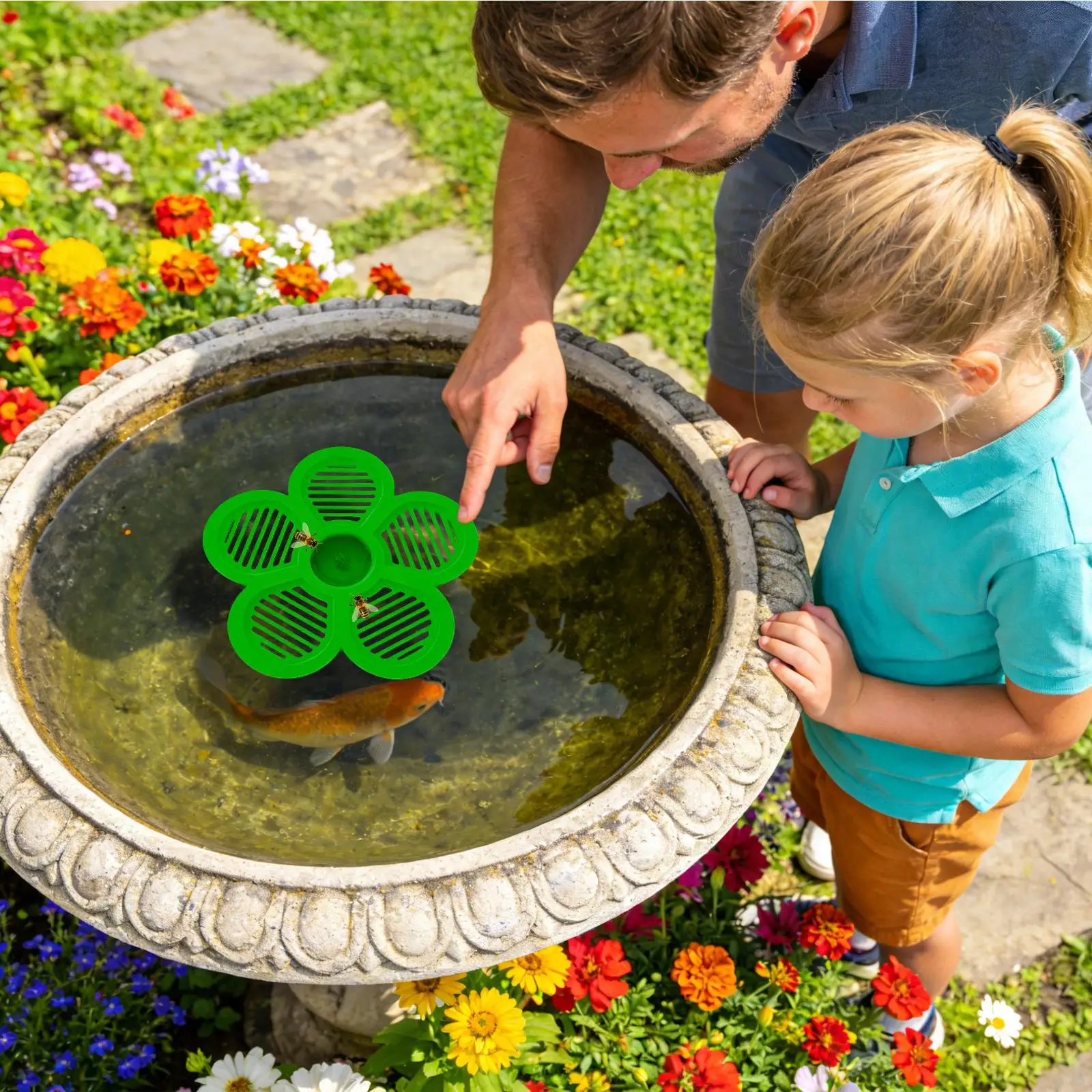 Floating Flower Bee Station 7.6 Inch Flower Shape Island Bee Watering Station For Butterfly Outdoor Yard Garden Pond Pool Farm
