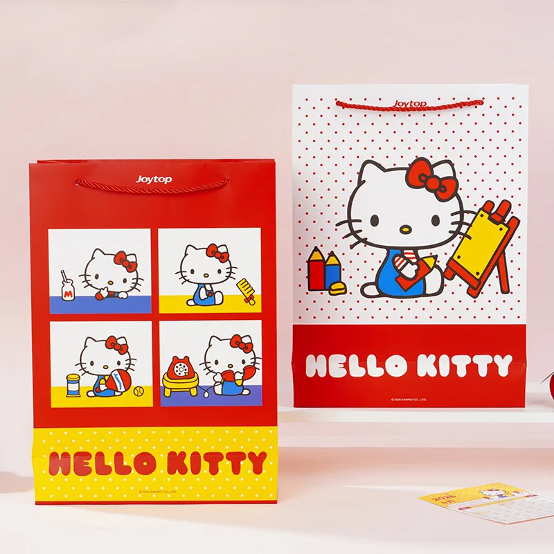 

Sanrio HelloKitty Gift Bag Cute Cartoon Handbag Dessert Packaging Bag Hello Kitty High end Exquisite Shopping Bag Girls Gifts