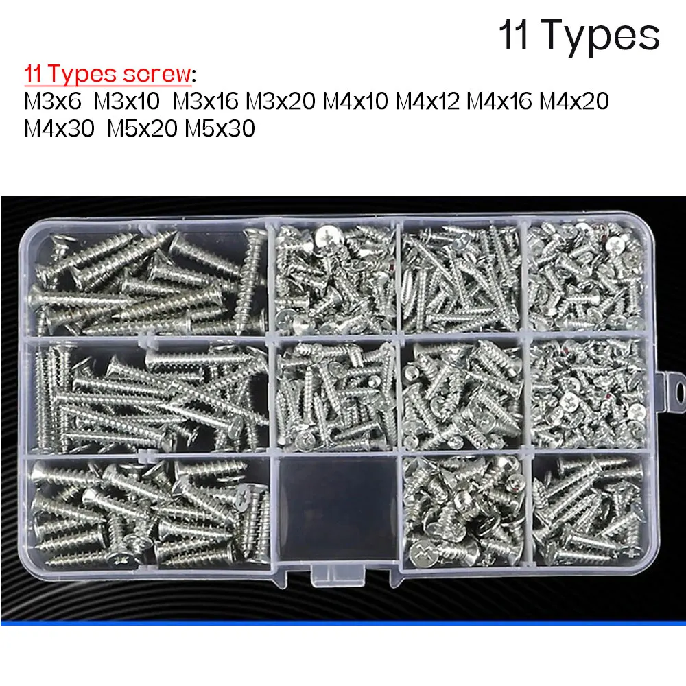 Screw Nuts Caps Set Screws Washers Self-Tapping Screws Kit M2M3 M4M5M6 - Handyman Tool Box Collection