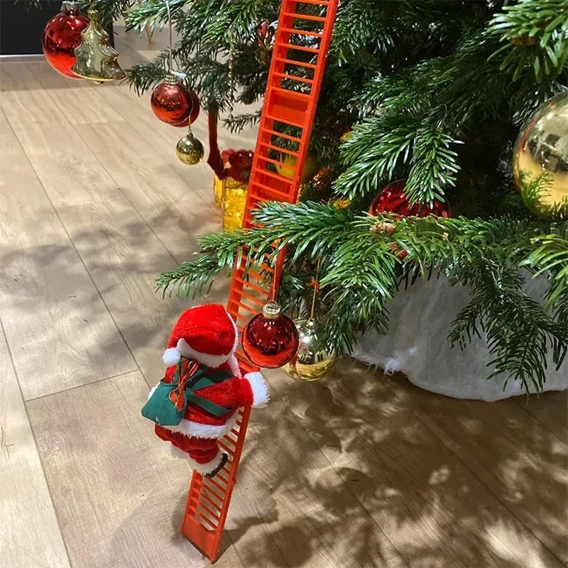 

Electric Climbing Ladder Santa Claus, NewYear Gift, Christmas Ornament Decoration Home, Christmas Tree Hanging Decor with Music