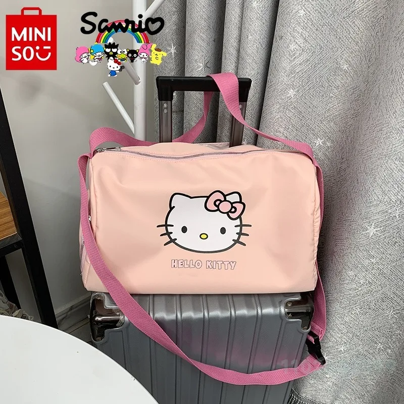 Hello Kitty-bolsa de viaje de gran capacidad para equipaje, bolso de viaje de alta calidad, a la moda, para mudanzas y almacenamiento, con dibujos animados, novedad de 2024