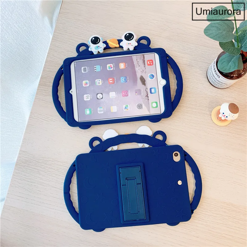 Funda de silicona con dibujos animados para iPad, carcasa protectora con asa para iPad Mini 6 9,7 Pro 11 7th 8th 9th Gen 10,2 2021 Air 1 2 3 4 5