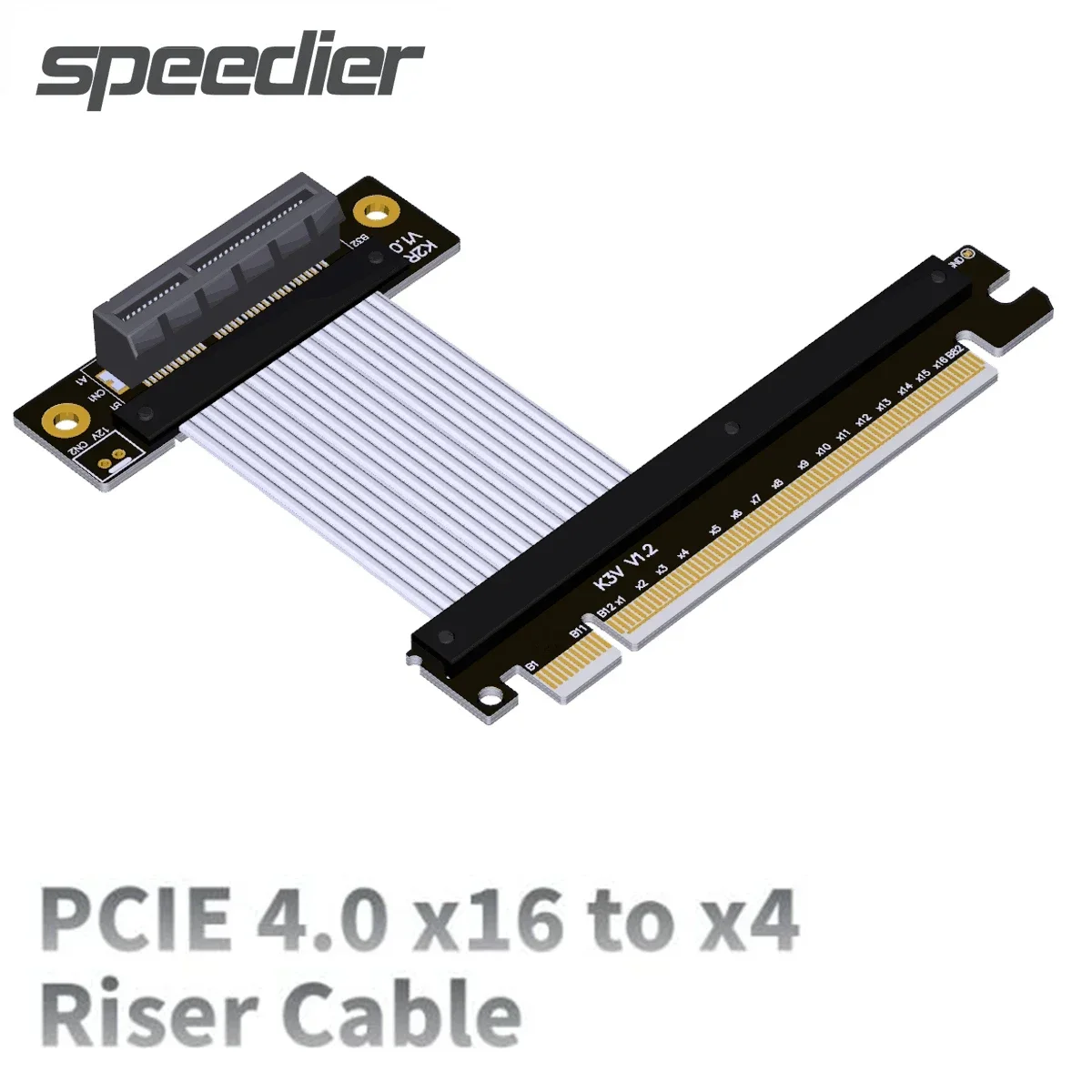 

Посеребренный адаптер PCI-E Riser 4.0 PCI Express X4 Card to X16 Slot Riser Extender Adapter PCIE 4x Female to 16x Male for GPU SSD