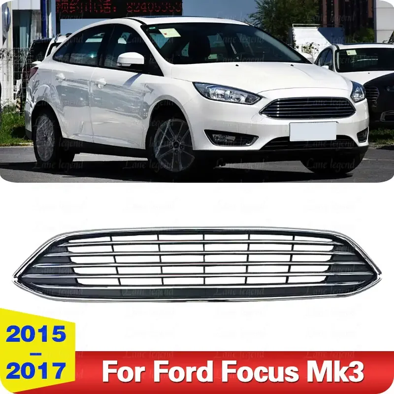 Front Upper Center Grille Grill for 2015-2018 Ford Focus S SE Titanium