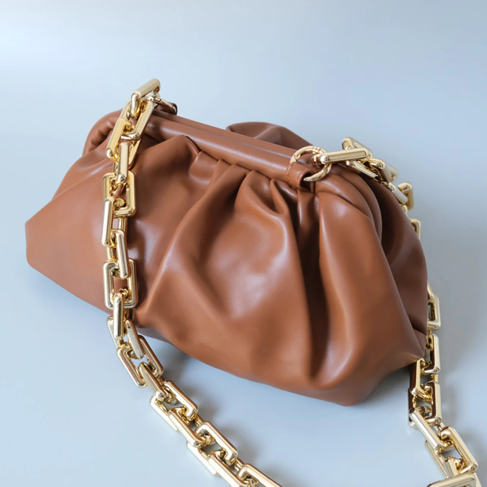 

1Pcs Golden Thick Chain Crossbody Bag Stylish Shiny Detachable Handbag Strap for DIY Clutch Replacement Women Purse Chains Chic