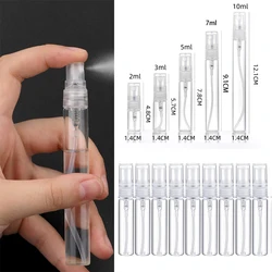 10PCS 2ml/3ml/5ml/7ml/10ml Empty Mini Clear Glass Spray Bottle Portable Perfume Sample Sprayer Vials Refillable Travel Contaiers