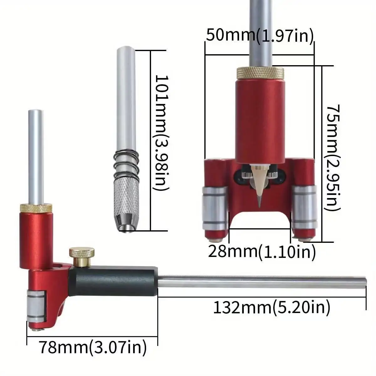 Adjustable Linear / Arc Dual-purpose Wheel Marking Scriber 180MM Sliding Marking Gauge - Wood Scriber Parallel Scribing Ruler