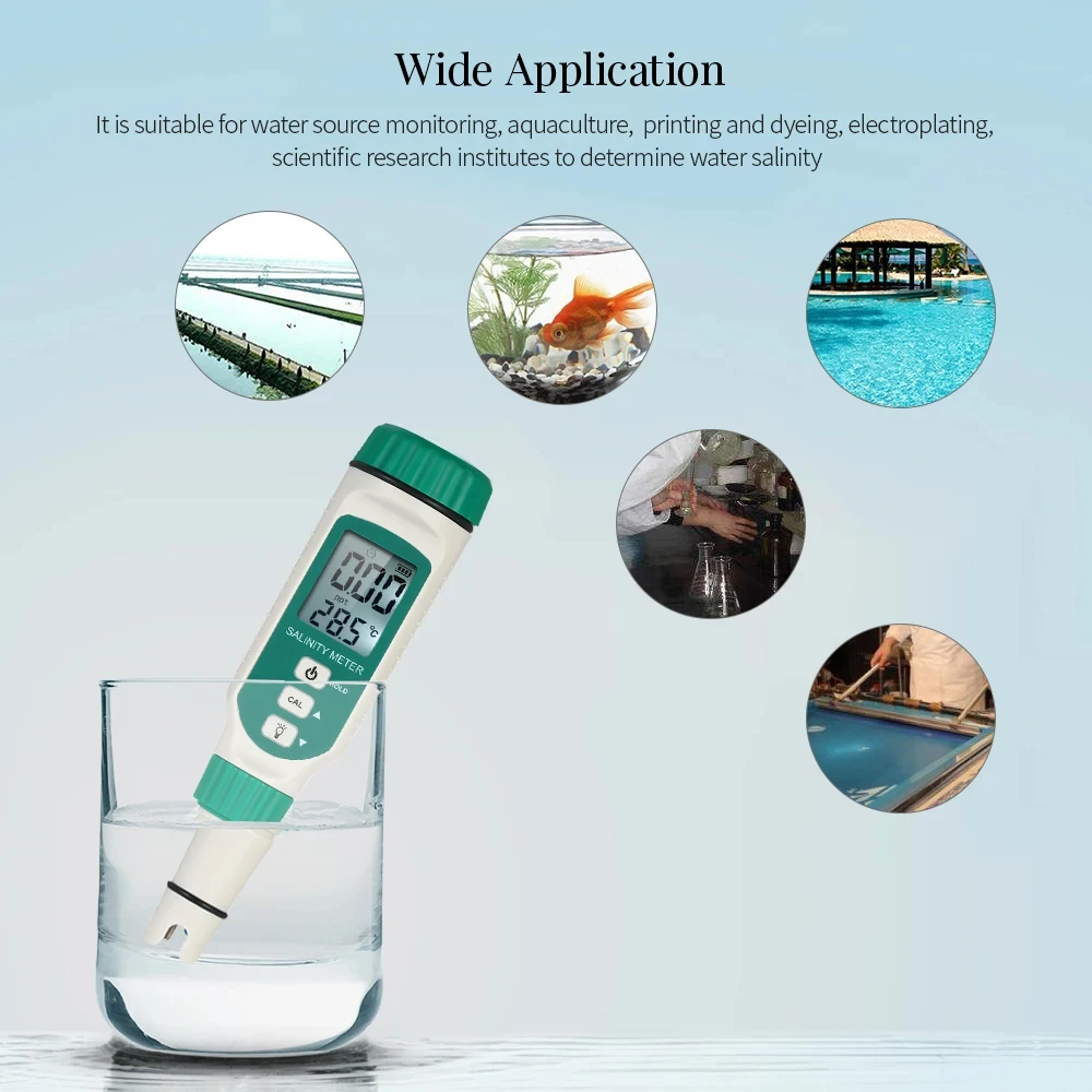 SMART SENSOR Portable Salinity Meter Handheld ATC Salinometer Halomete Salty Brine Meter Seawater Salinity Food Salinity Tester