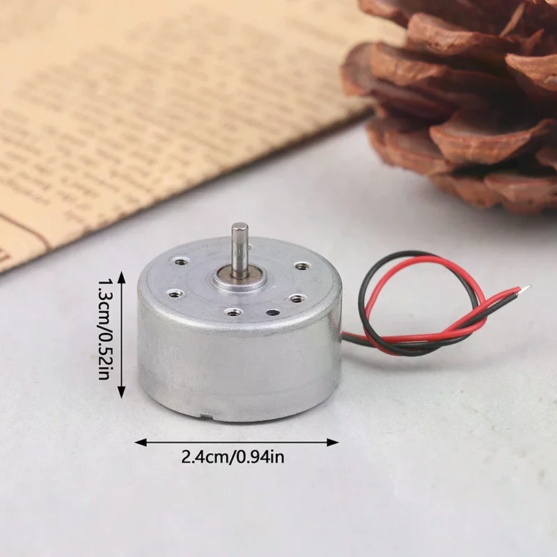 RF-300EA-1D390 DC 1.5V 3V 5V 6V 7250RPM Mini Mute 24mm Round Spindle Motor Precious Metal Brush Engine DIY Solar Power Toy Model