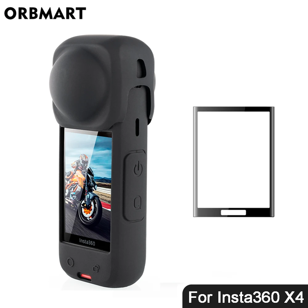 Screen Protector Curved Protective Soft Film for Insta360 X4 Silicone Case Cover Lens Cap for Insta 360 X4 Accessories