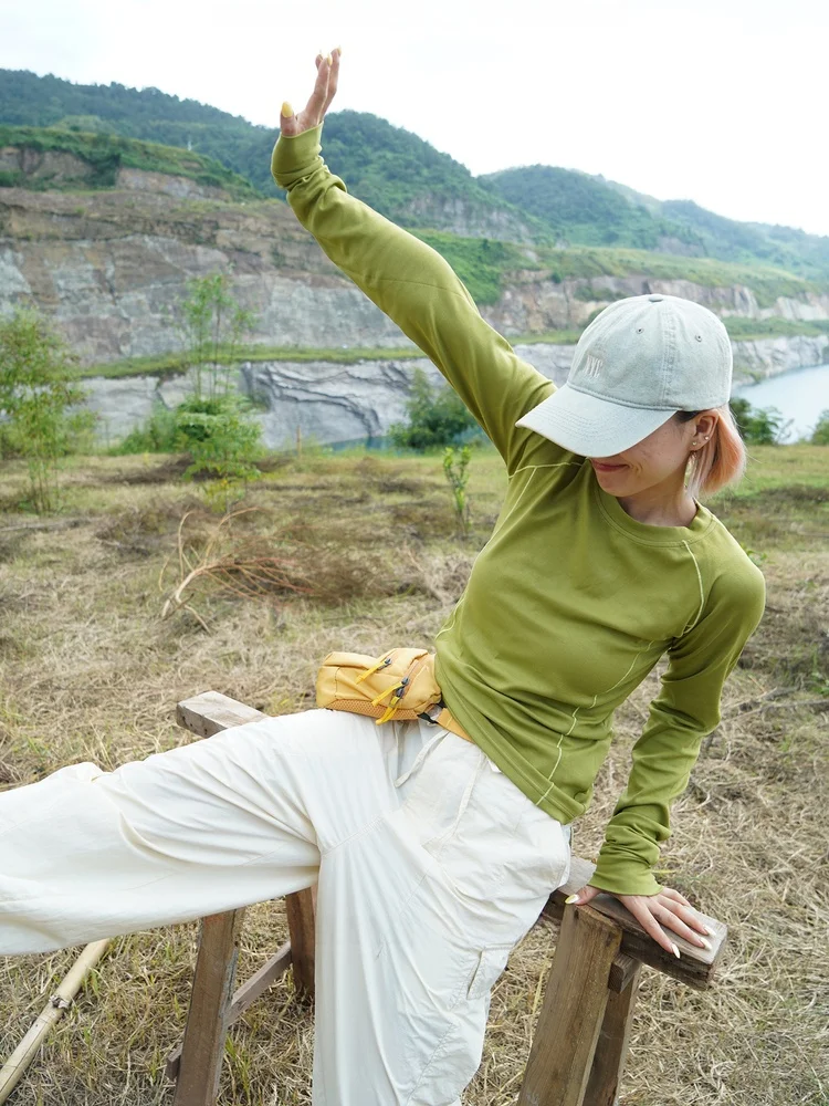 

Adventure Revolution Double-Sided Color Blo Long Sve T-irt Modal Cotton Qui Dry Casual Leisure Cycling Slimming Wome...