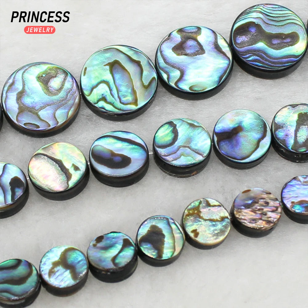 Top natürliche Abalone-Muschel-Münzenperlen, 5–10 mm, lose Perlen für Schmuckherstellung, DIY-Ohrring, Armbänder, Zubehör